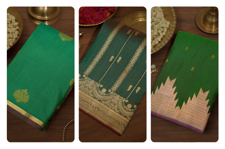 The Charm of Green Sarees: 5 Looks from Taneira for Every Occasion 