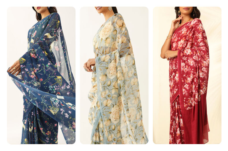 Embrace Summer with Floral Print Sarees: Your Go-To Style 