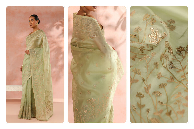 The Art of Layering: Styling Organza Sarees with Modern Accessories