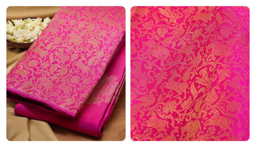 Pink Kanjivaram Saree