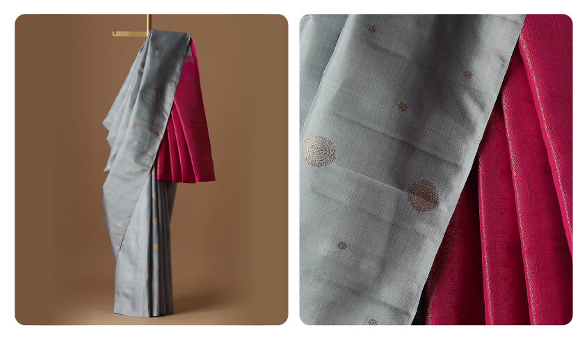 Grey Kanjivaram Saree