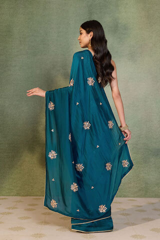 Blue Pure Viscose Embroidered Saree thumbnail image number null