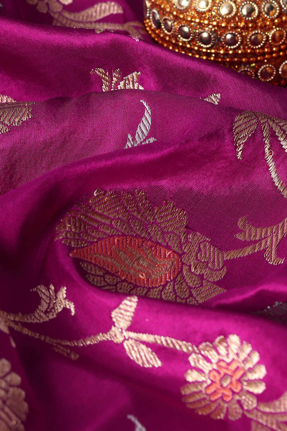 Purple Pure Silk Banarasi Saree image number null