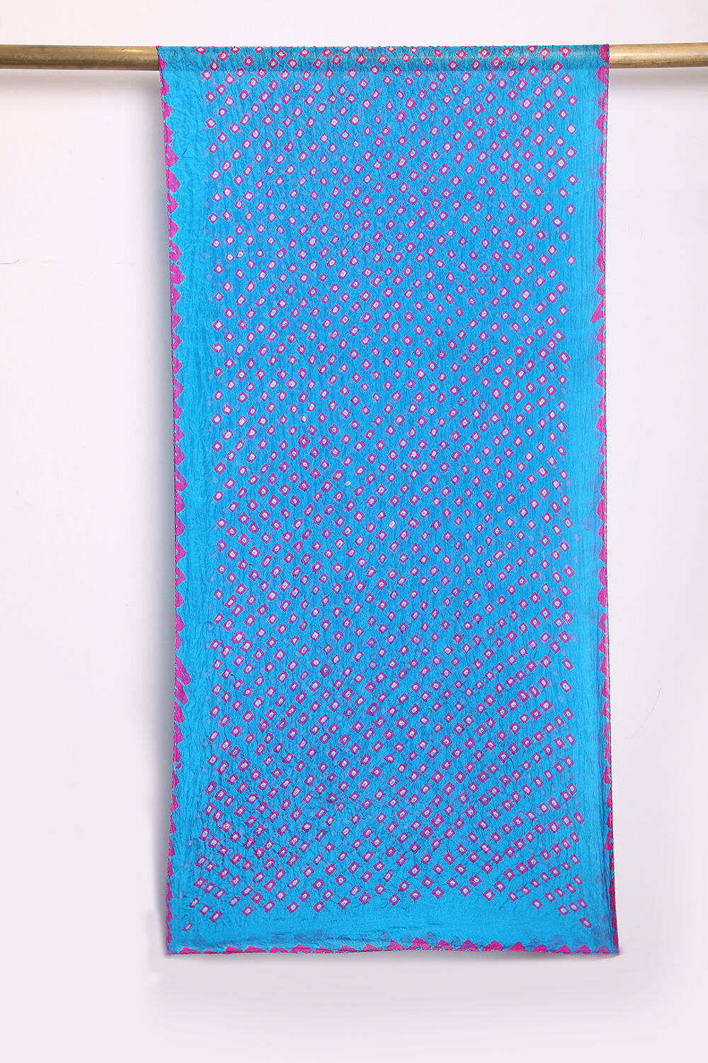 Blue Pure Silk Bandhni Stole image number null