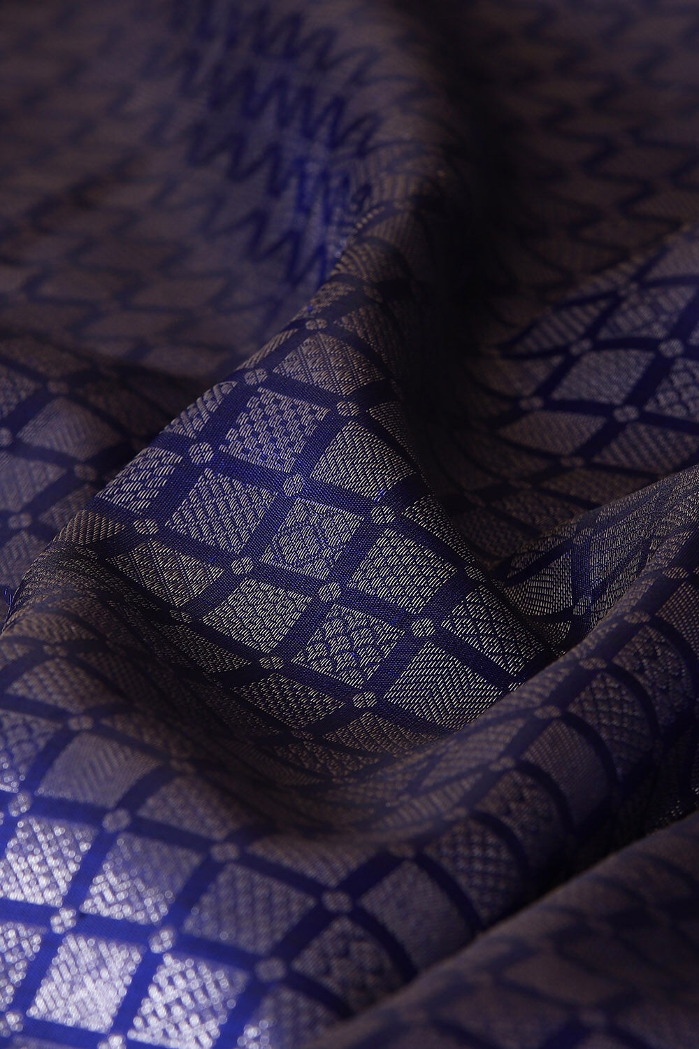 Dark Blue Pure Silk Kanjivaram Saree image number null
