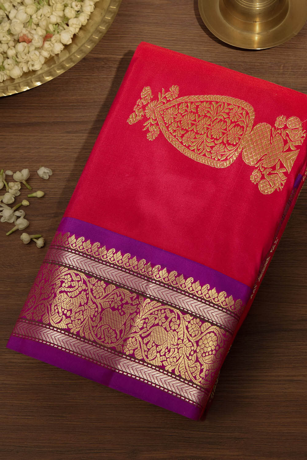 Pink Woven Paithani Inspired Design Pure Silk Saree image number null