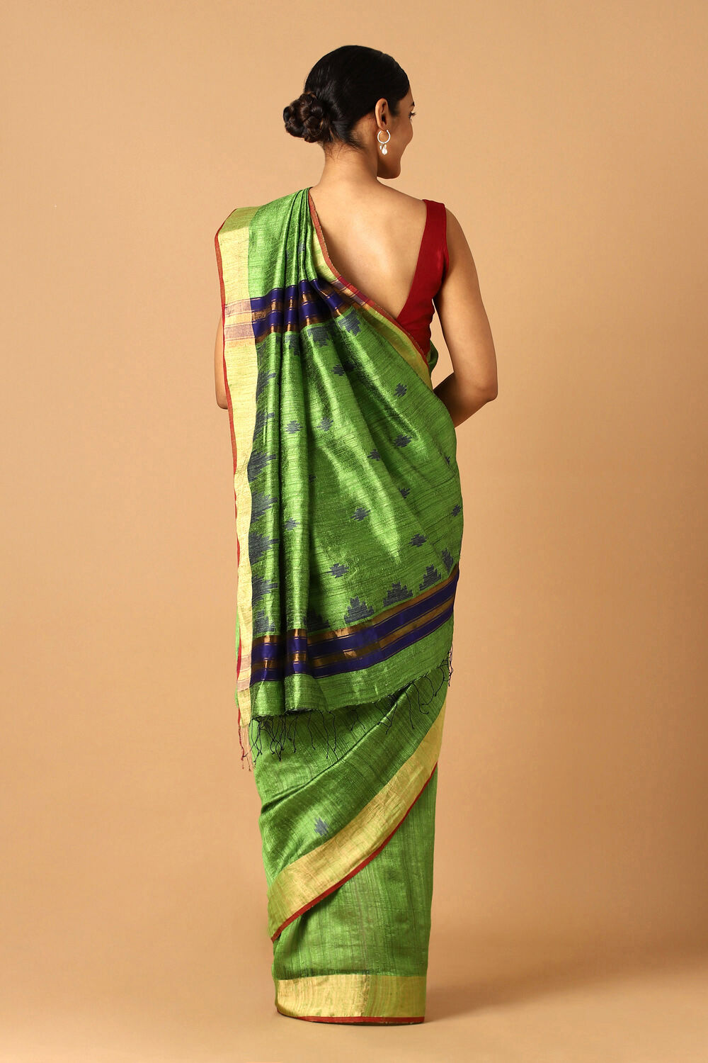 Green Pure Silk Vanya Jamdani Saree image number null