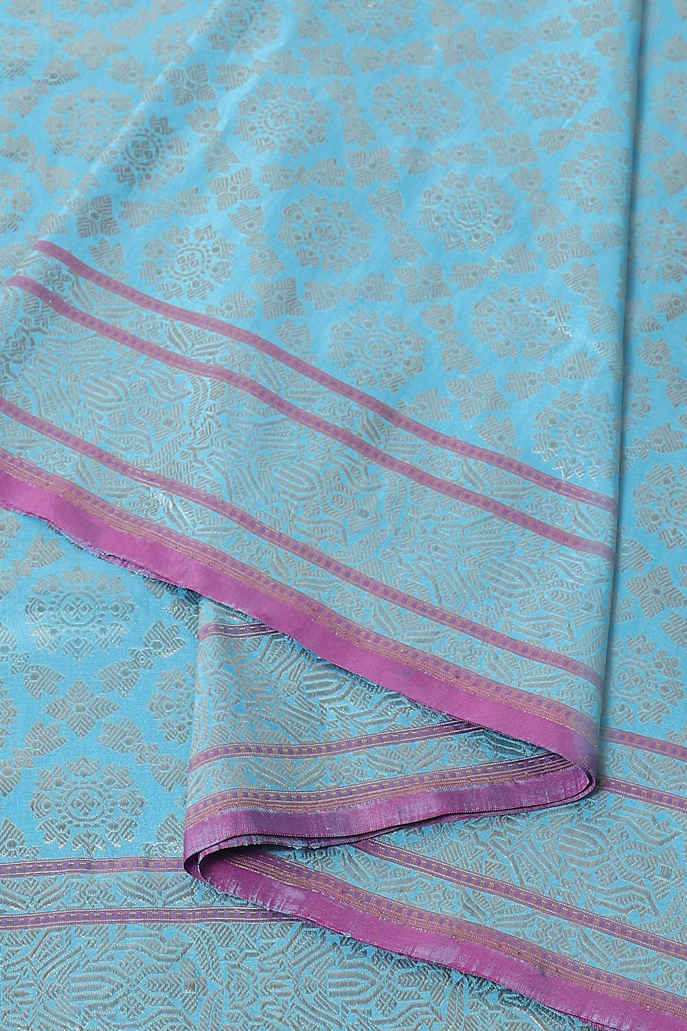 Light Blue Pure Silk Banarasi Brocade Saree image number null