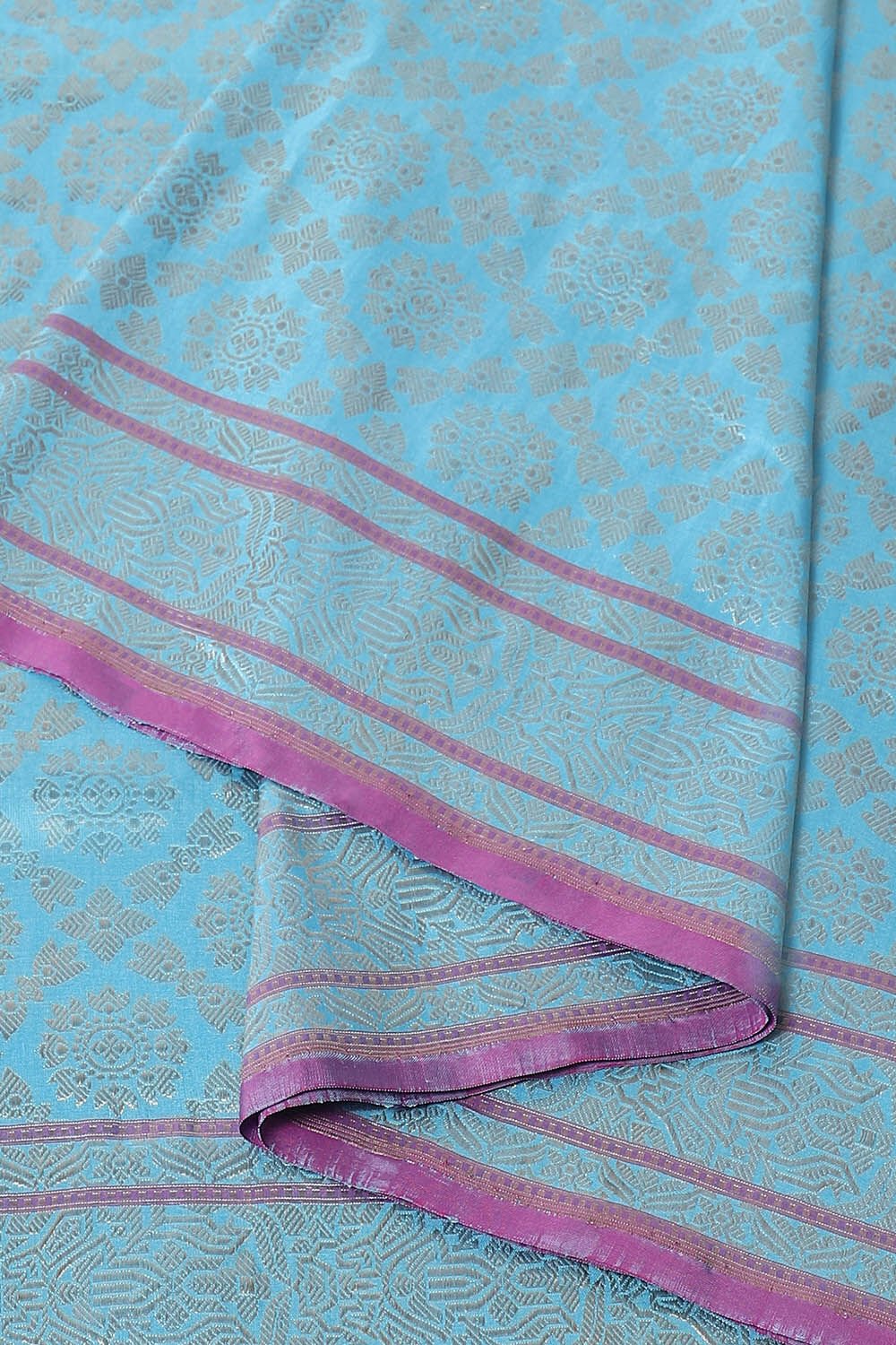 Light Blue Pure Silk Banarasi Brocade Saree image number null