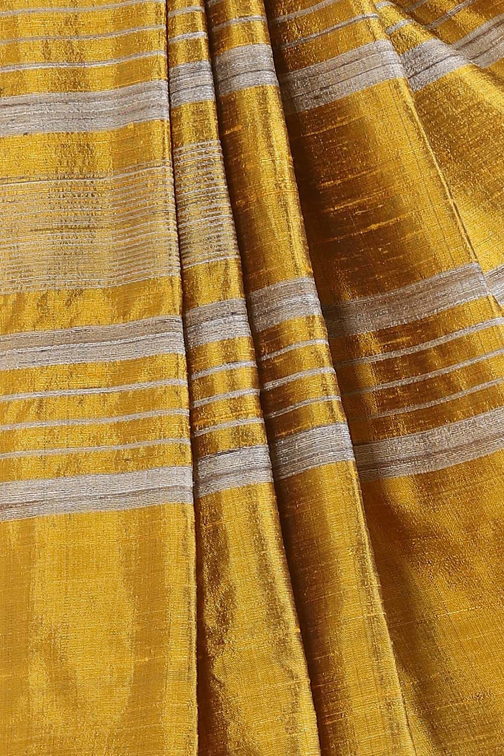 Dark Yellow Pure Silk Woven Saree image number null