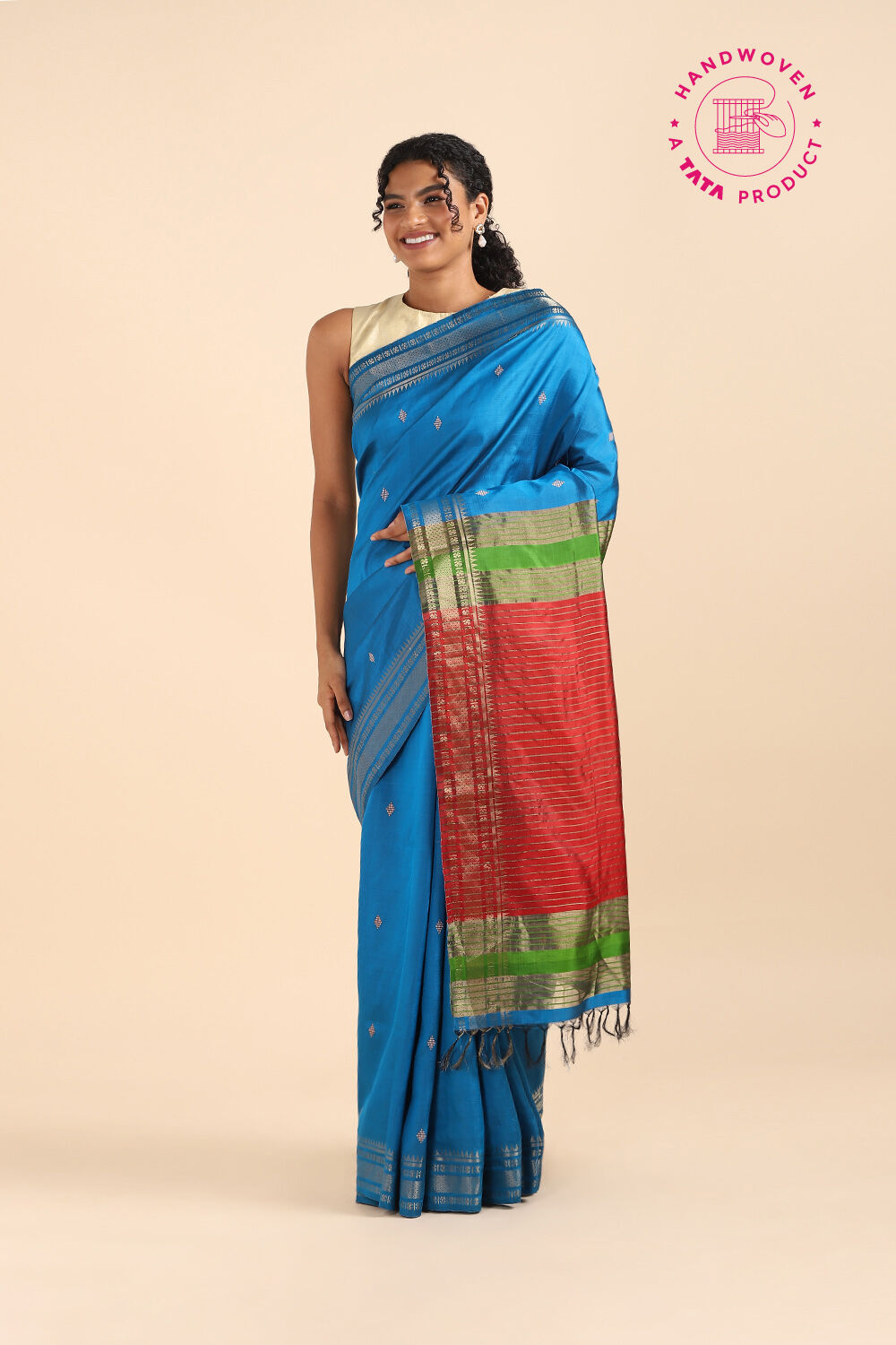 Blue Pure Silk Soft Silk Saree image number null