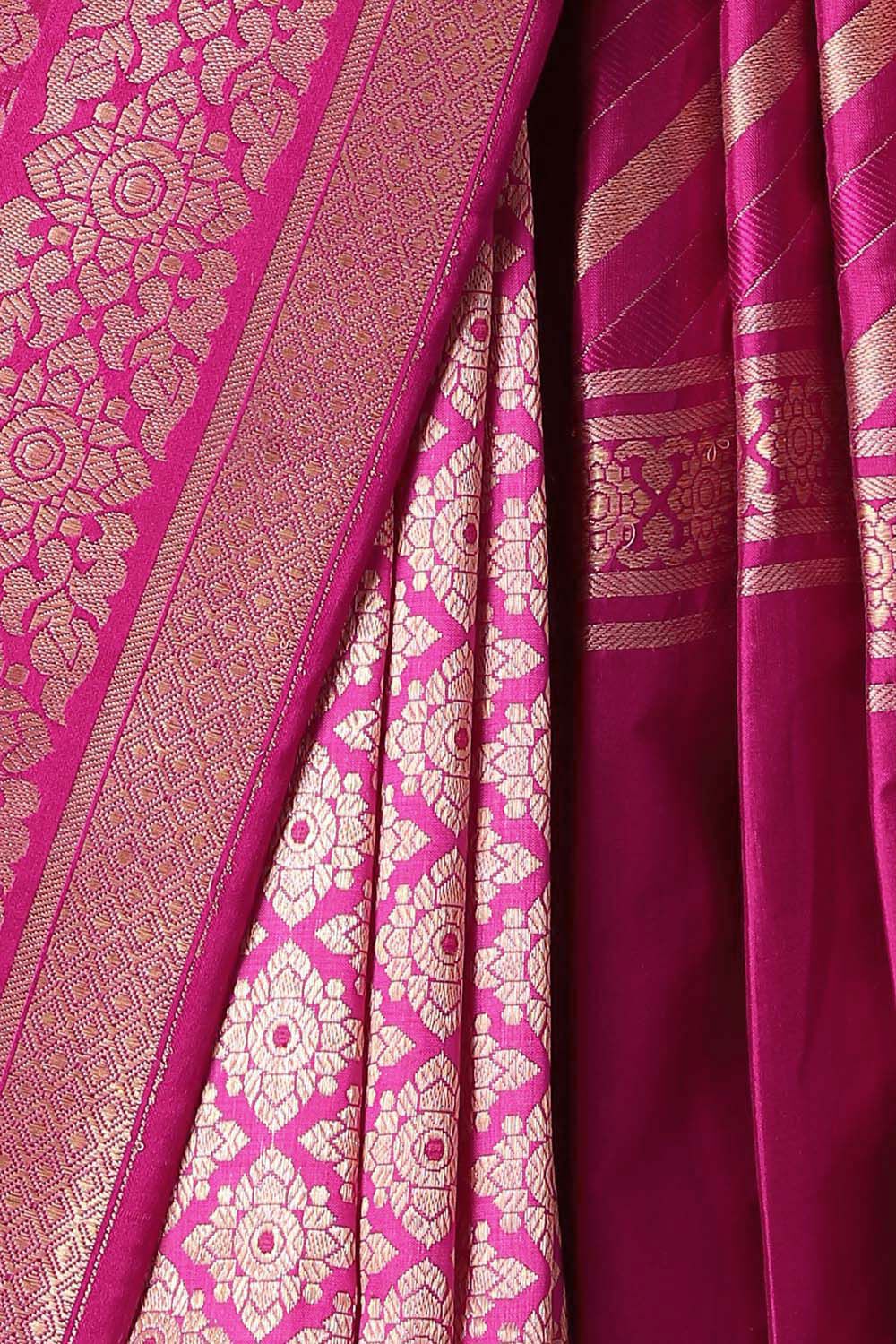 Pink Pure Silk Banarasi Brocade Saree image number null