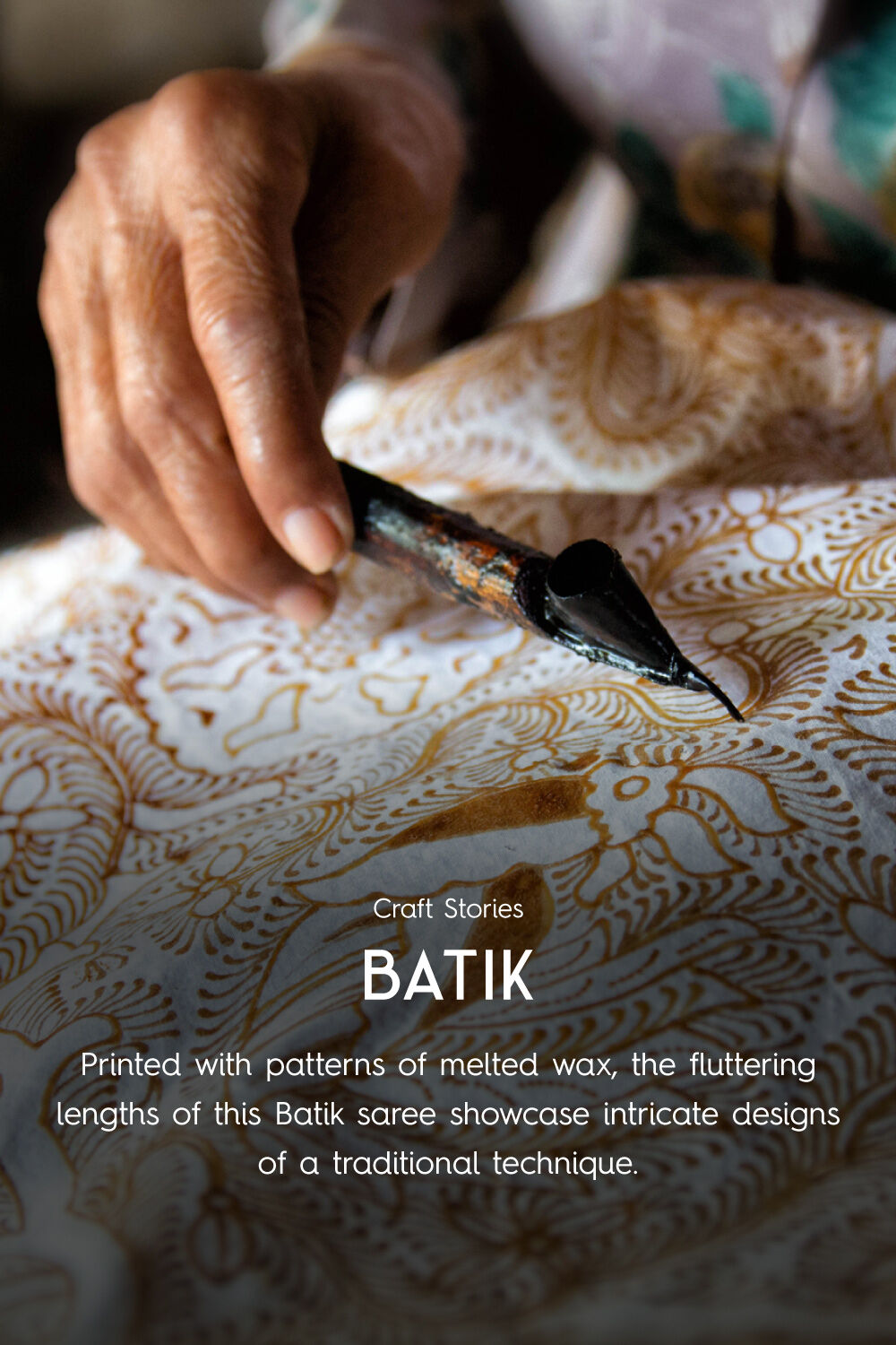 Dark Blue Viscose Luxe Batik Saree image number null