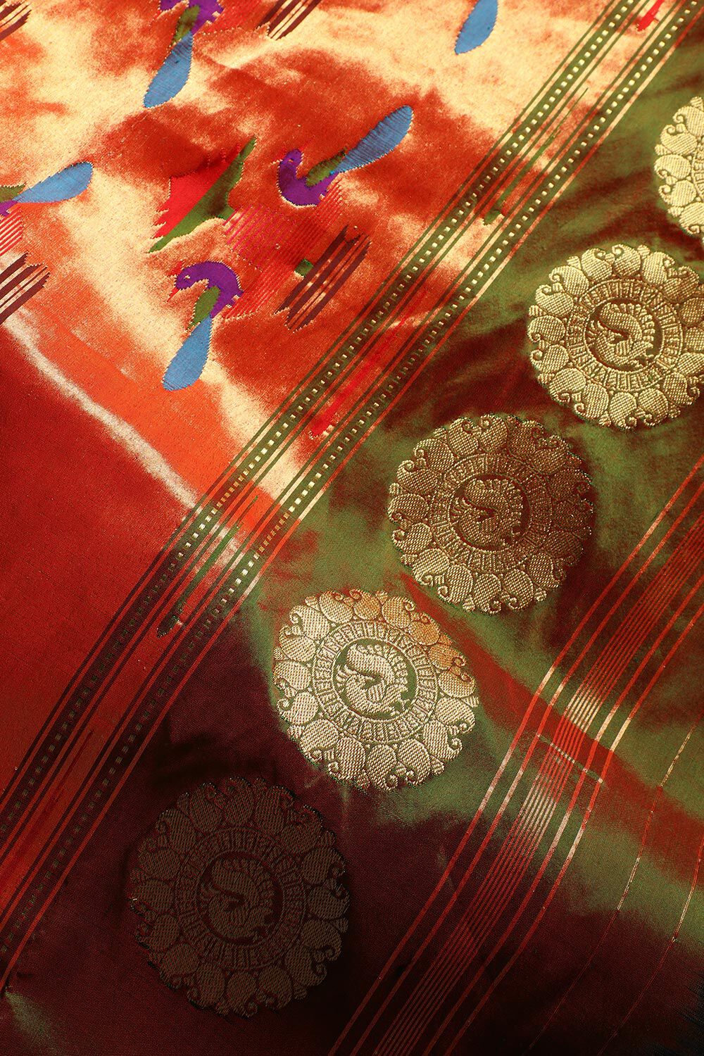 Green Pure Silk Paithani Saree image number null
