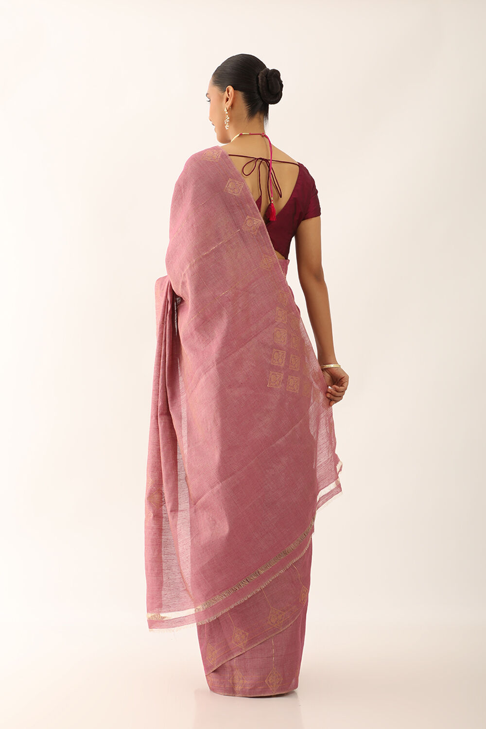 Light Violet Chattisgarh Pure Silk Tissue Woven Saree image number null
