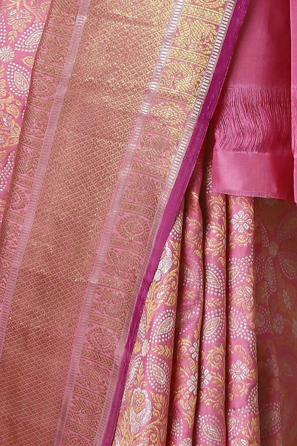 Light Pink Pure Silk Kanjivaram Saree image number null