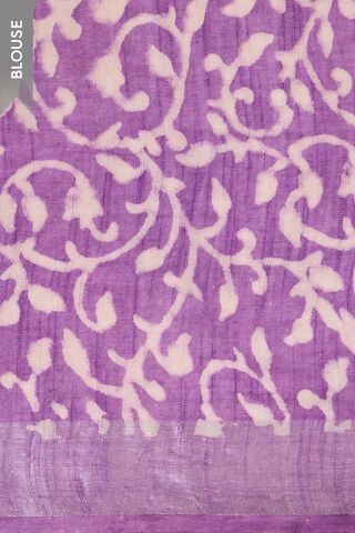 Light Violet Bagru Viscose Cotton Dabu Block Printed Saree thumbnail image number null