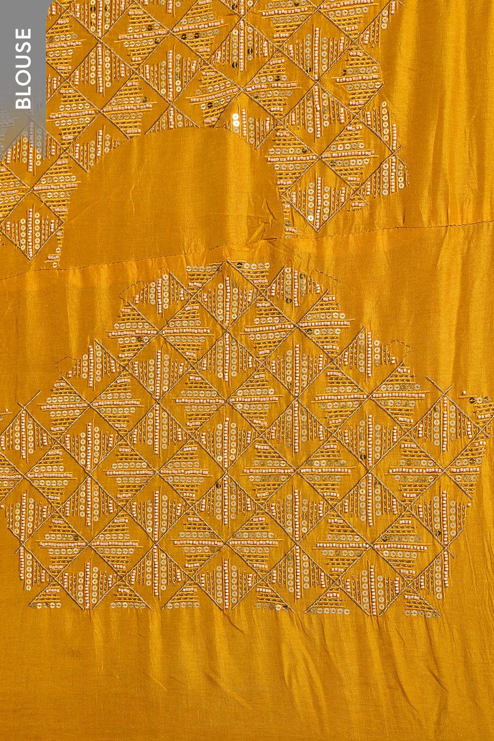 Yellow Woven Viscose Tissue Saree image number null