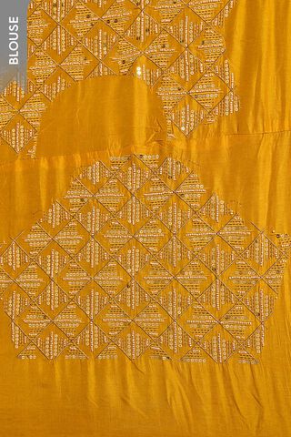 Yellow Woven Viscose Tissue Saree thumbnail image number null