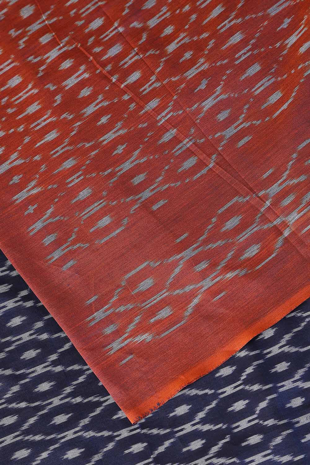 Dark Blue Cotton Pochampalli Ikat Saree image number null