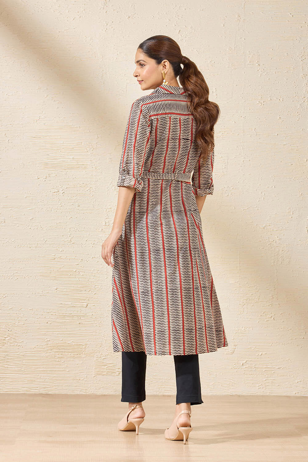 Beige Pure Cotton Printed Sanganeri Kurta image number null