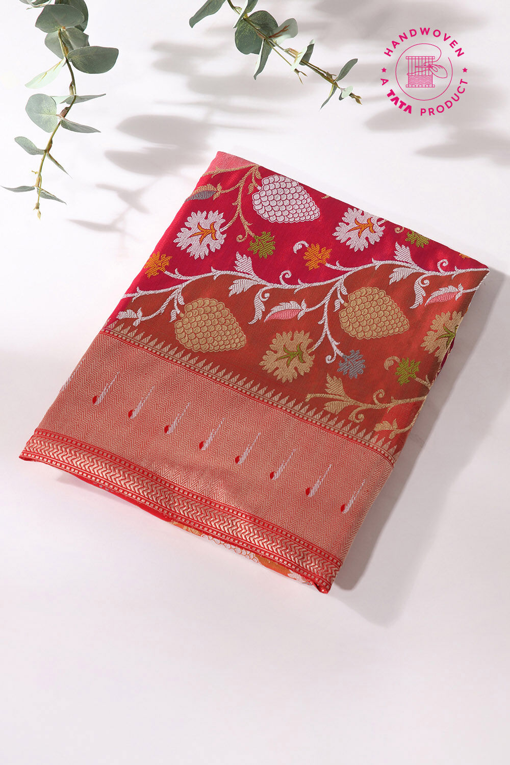 Multicolored Pure Silk Rangkaat Banarasi Saree image number null