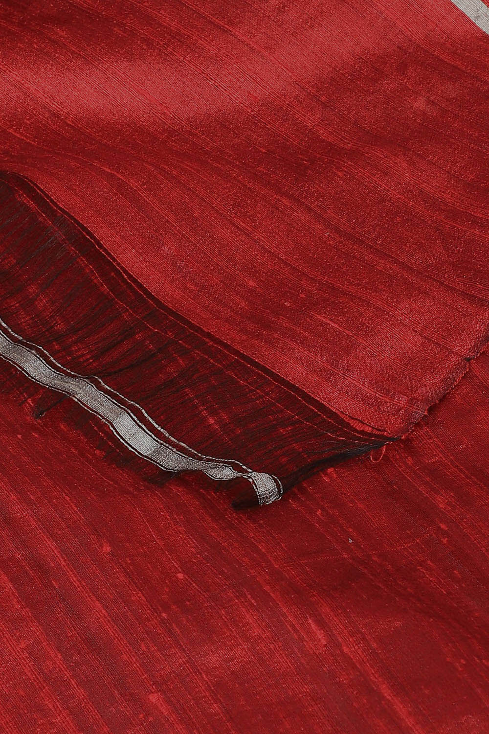 Red Pure Silk Woven Saree image number null