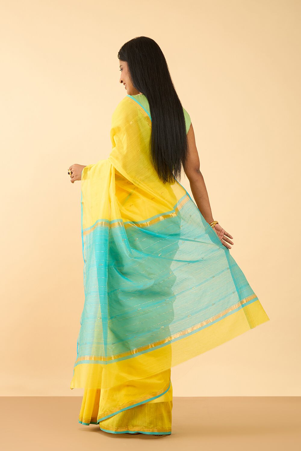 Yellow Embroidered Pure Silk Cotton Saree image number null