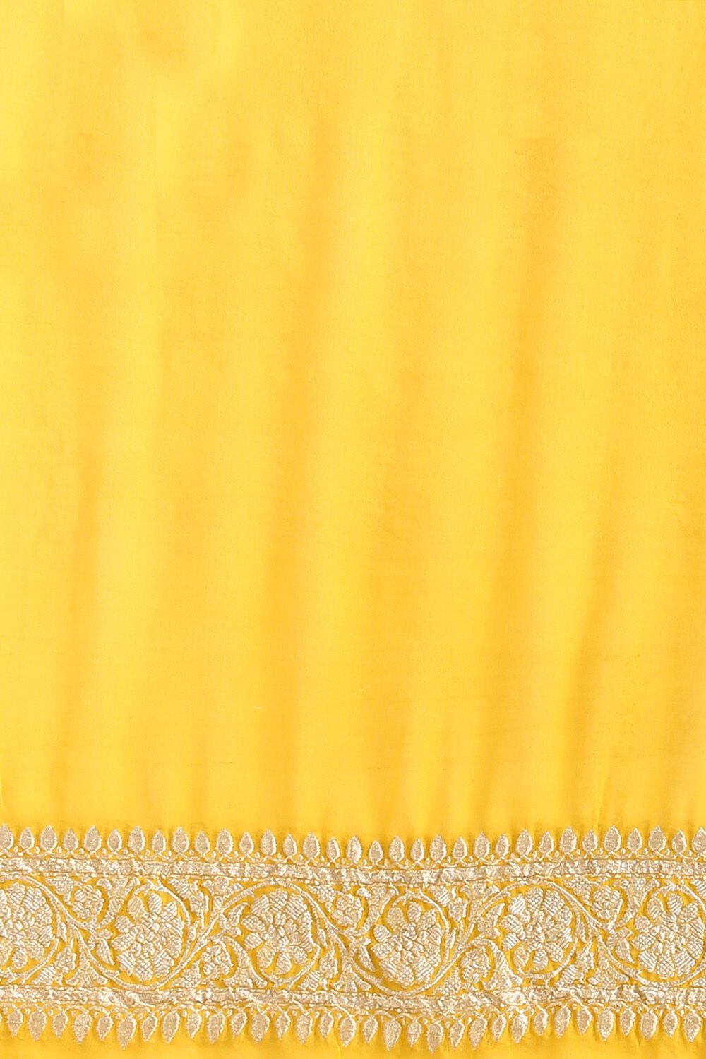 Yellow Pure Georgette Banarasi Saree image number null