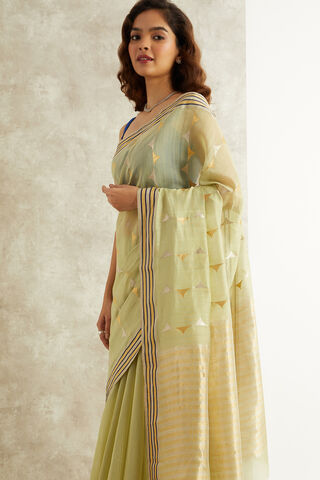 Light Green Pure Silk Cotton Eknaliya Chanderi Saree thumbnail image number null