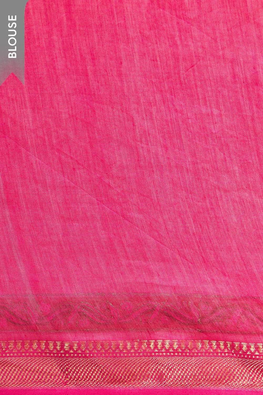 Pink Rajasthan Pure Silk Cotton Printed Sanganeri Saree image number null