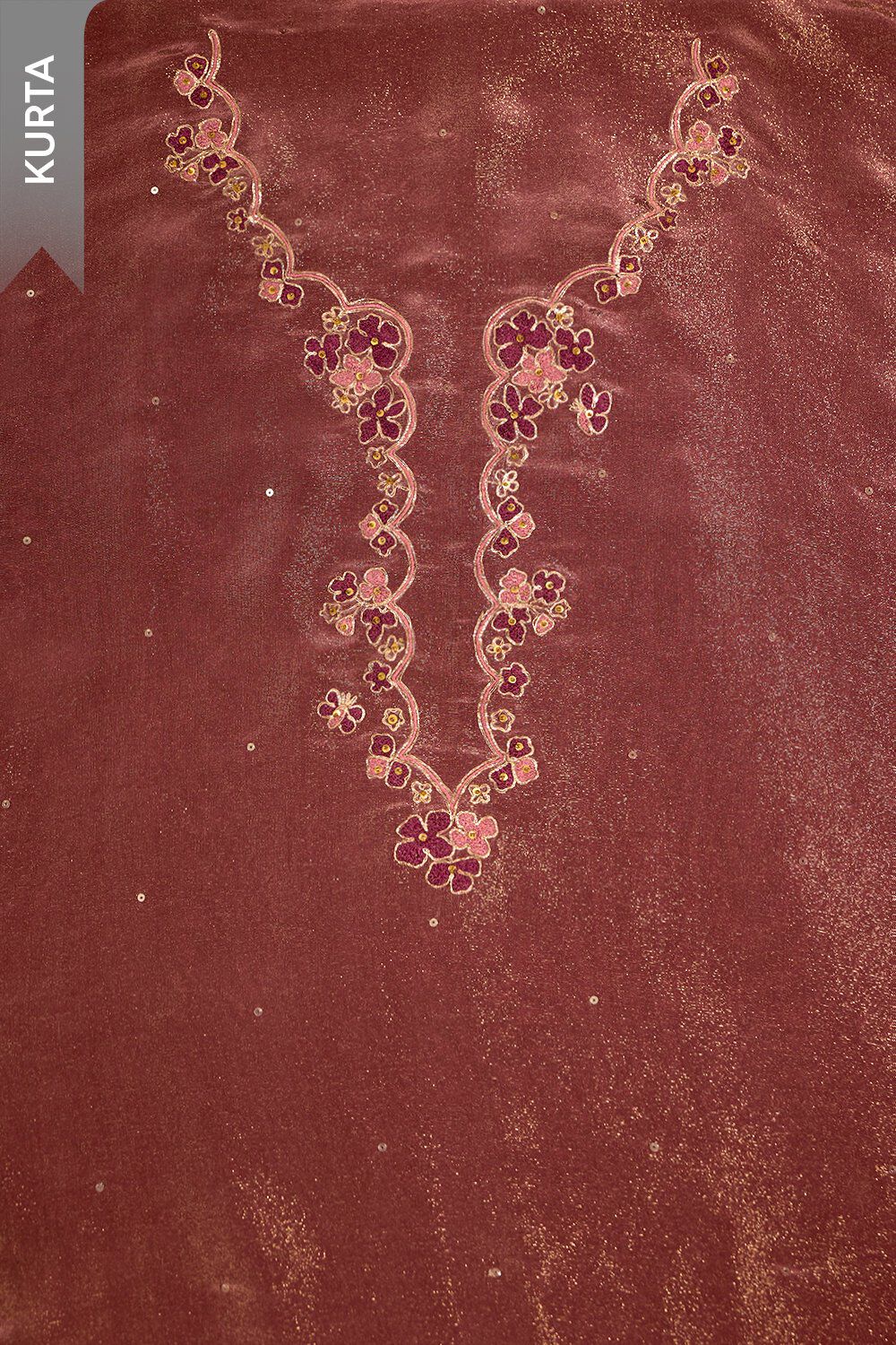 Purple Viscose Tissue Embroidered Unstitched Suit Set image number null
