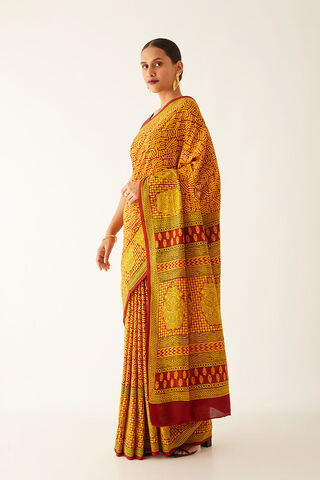 Yellow Pure Cotton Bagh Printed Saree thumbnail image number null