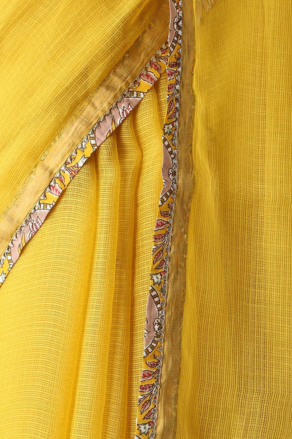Yellow Pure Silk Kota Saree image number null