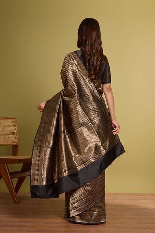 Black Pure Silk Brocade Banarasi Saree thumbnail image number null