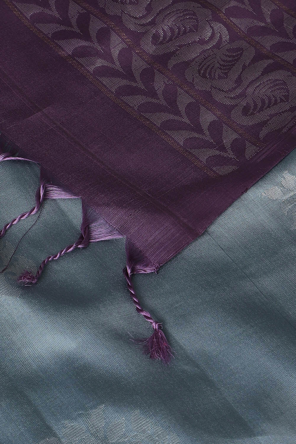 Grey Pure Silk South Saree image number null