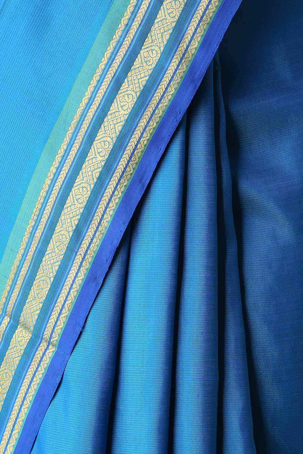Blue Pure Silk Kanjivaram Saree image number null