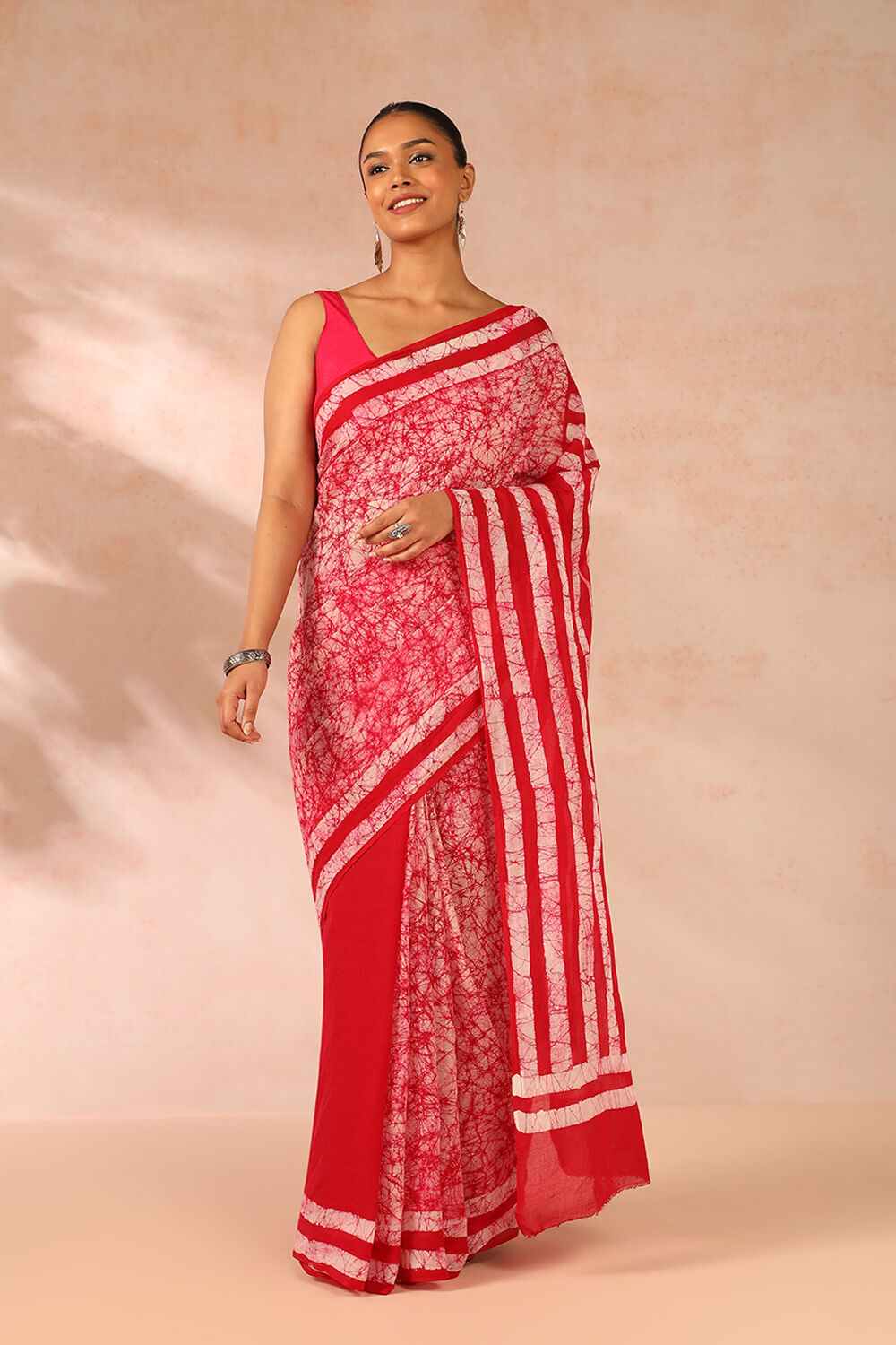 Red Ujjain Pure Cotton Printed Saree image number null