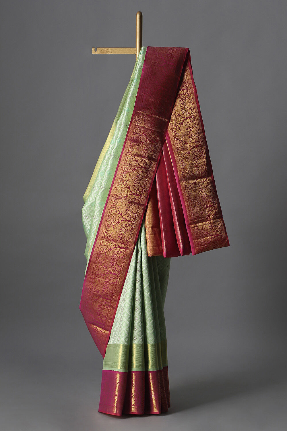 Light Green Pure Silk Kanjivaram Saree image number null