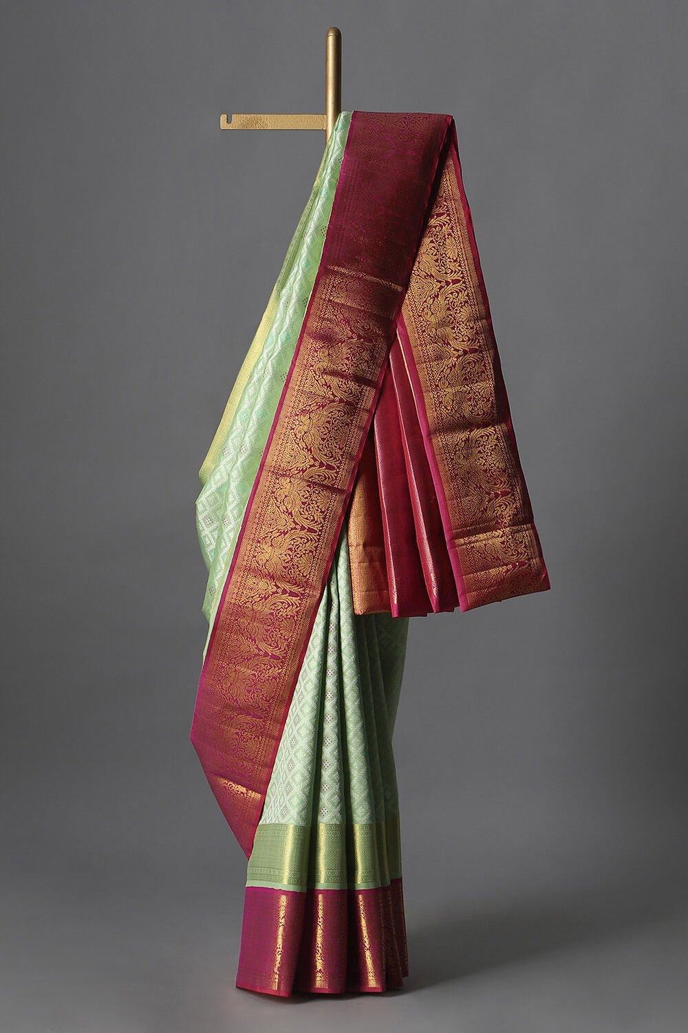 Light Green Pure Silk Kanjivaram Saree image number null