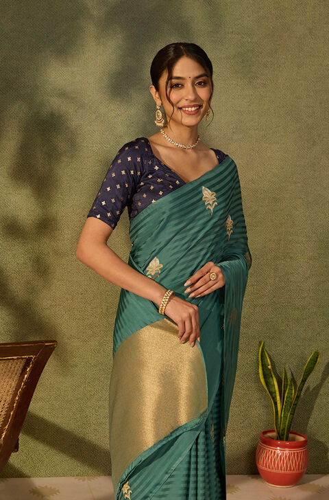 Light Green Woven Pure Viscose Saree