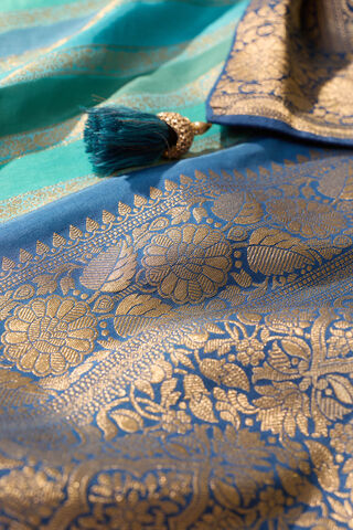 Blue Woven Pure Viscose Saree thumbnail image number null