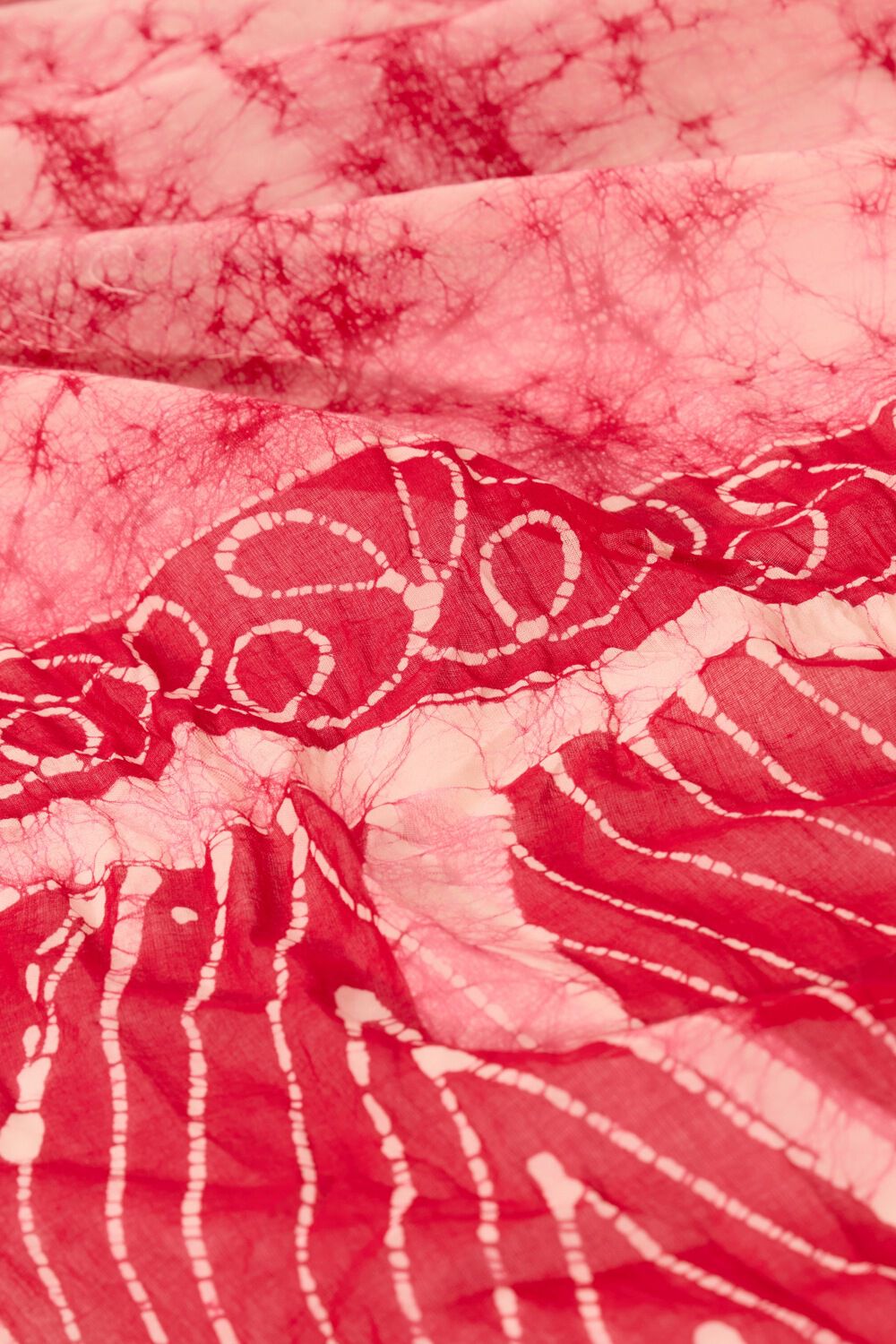 Red Ujjain Pure Cotton Batik Saree image number null