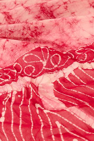 Red Ujjain Pure Cotton Batik Saree thumbnail image number null
