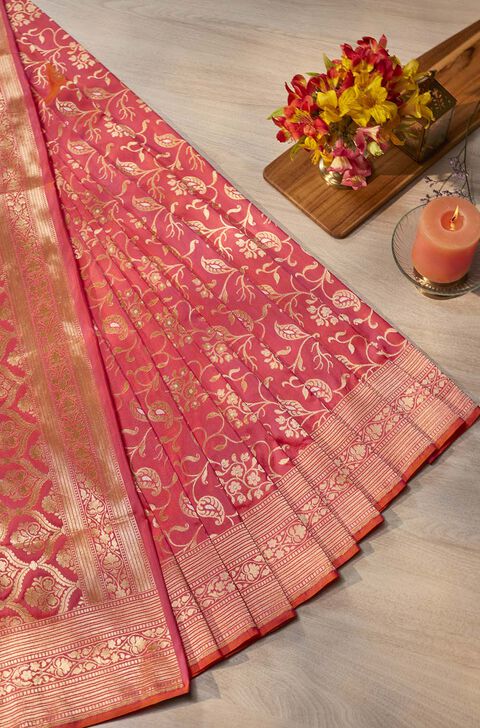 Light Pink Banaras Silk Saree