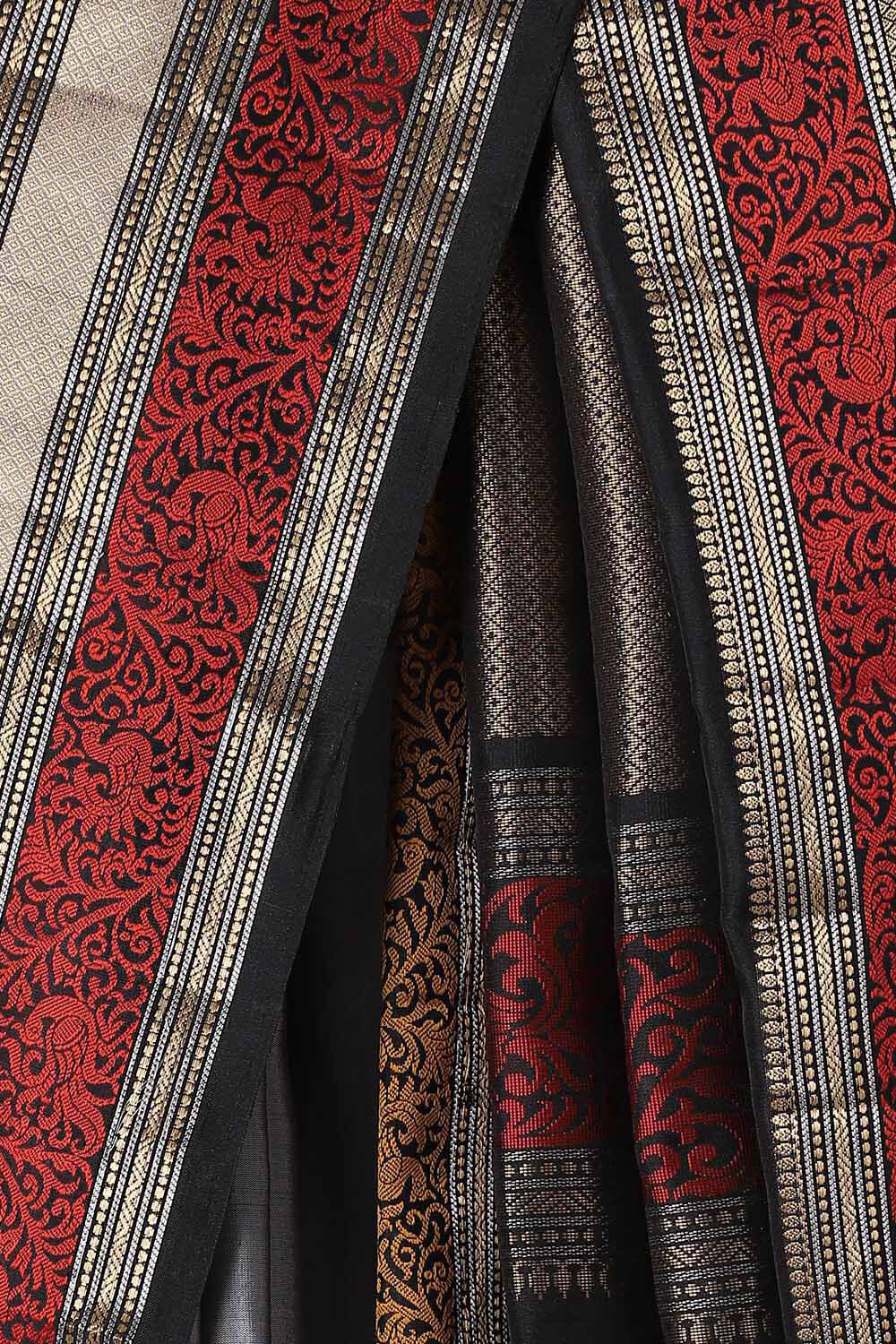 Grey Pure Silk South Saree image number null