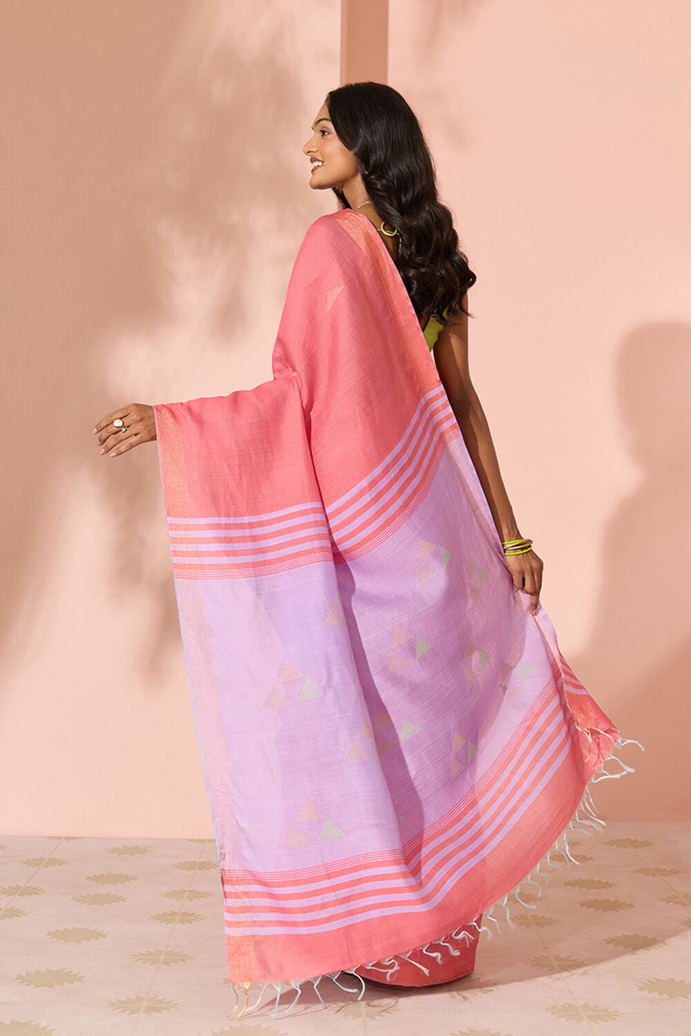 Light Red Woven Silk Viscose Bhagalpur Saree image number null