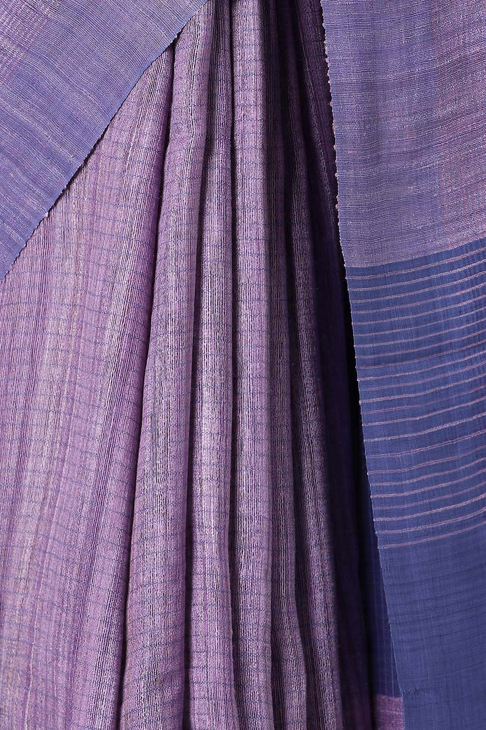 Violet Pure Tussar Bhagalpuri Saree image number null
