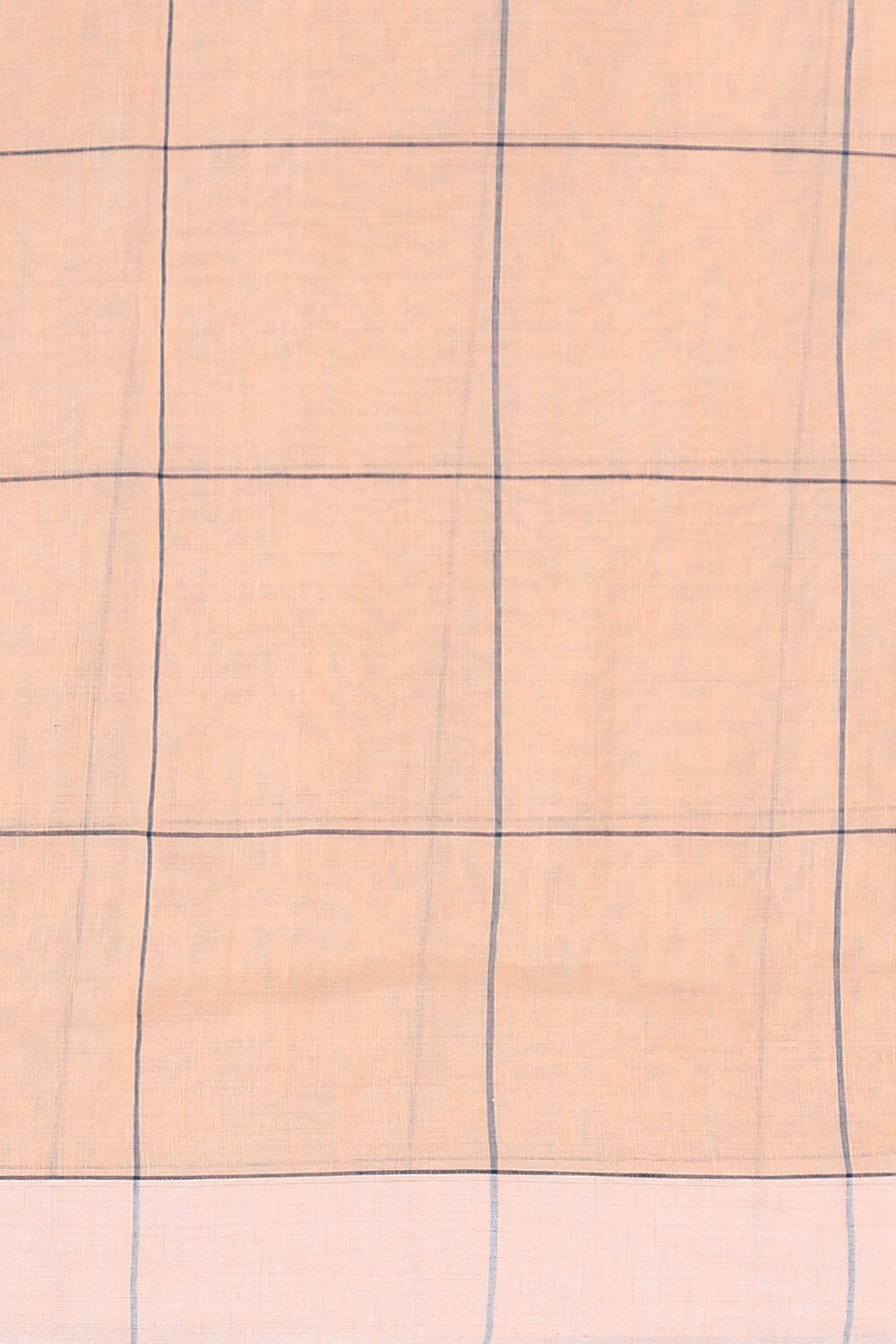 Light Orange Pure Cotton Linen Bengal Saree image number null