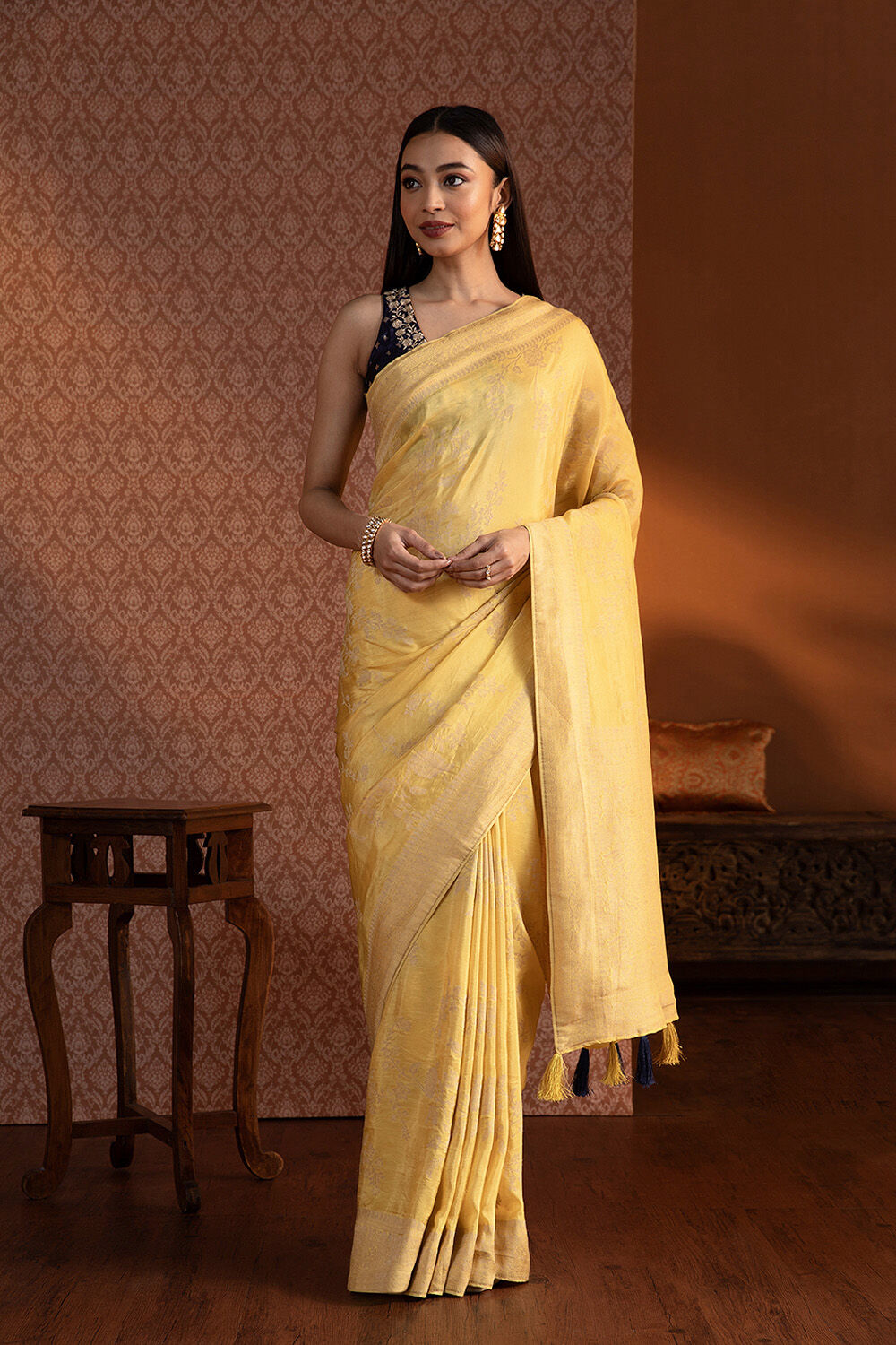 Yellow Woven Luxe Saree image number null